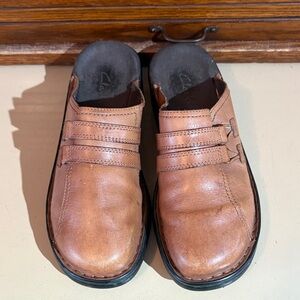 Clarks Brown Leather Slip-On Loafers